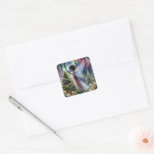  fee decoreren van de kerstboom vierkante sticker (Envelop)
