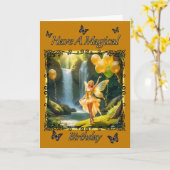 Fée d'or pour la carte d'anniversaire de jeune fil (Fleur jaune)