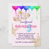 Fée d'or Tiara Invitation fête d'anniversaire (Devant)