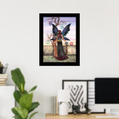 Fée du crépuscule, Affiche d'art féerique (Bureau à domicile)