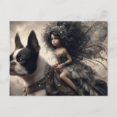 Fee en Boston Terrier Briefkaart (Voorkant)