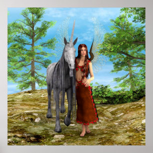 Fee en eenhoorn poster