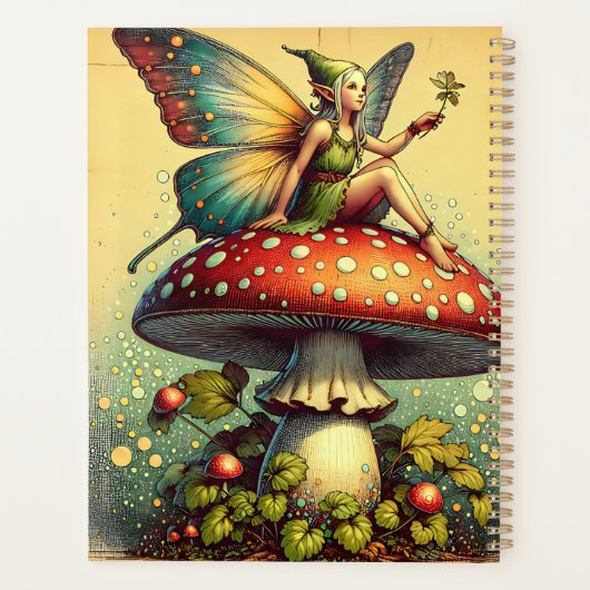 fee en paddenstoelen gepersonaliseerd planner (Achterkant)