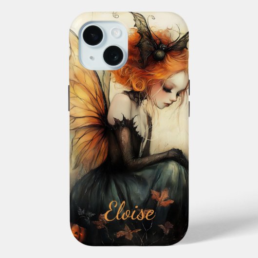 Fée et chauve-souris à goth blanc | Coque Hallowee (Verso)