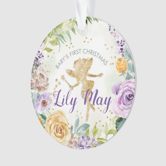 Fée et fleurs de Noël pour bébé (devant)