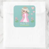 Fée et fleurs Merci sur autocollant bleu clair (Sac)