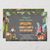 Fée et gnome coparti Invitation (Devant / Derrière)