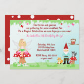 Fée et Gnome Fête en Forêt | INVITATION (Devant / Derrière)