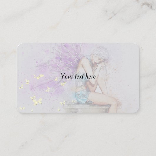 Fée et papillons 2 Cartes de visite (Dos)