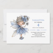 Fée Fantastique Bleue Invitation Pastel pour 2ème (Devant)