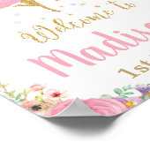 Fée fête d'anniversaire Affiche de bienvenue rose (Coin)