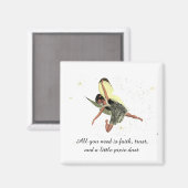 Fée Fille Avec Ailes Jaunes Aimant (Recto/Verso)