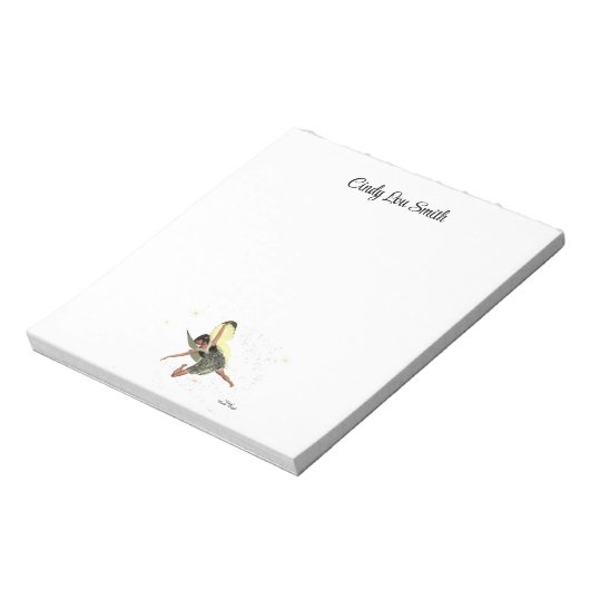 Fée Fille Avec Ailes Jaunes Bloc-notes (Tourné)