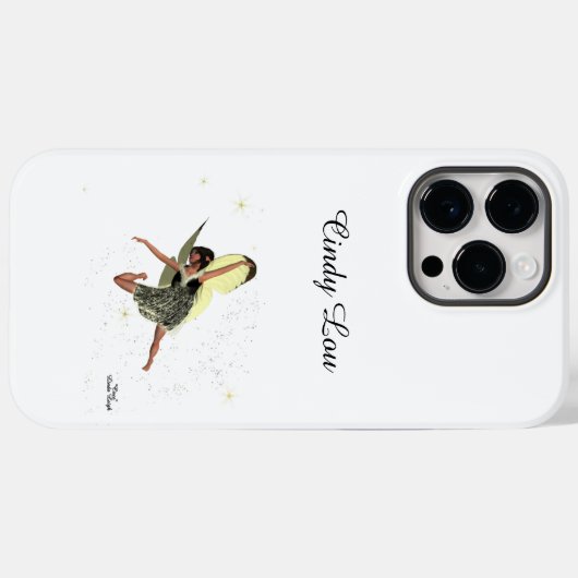 Fée fille avec ailes jaunes iPhone / coque ipad (Verso (horizontal))