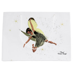 Fée Fille Avec Ailes Jaunes Sac Cadeau