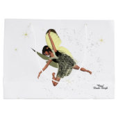 Fée Fille Avec Ailes Jaunes Sac Cadeau (Dos)