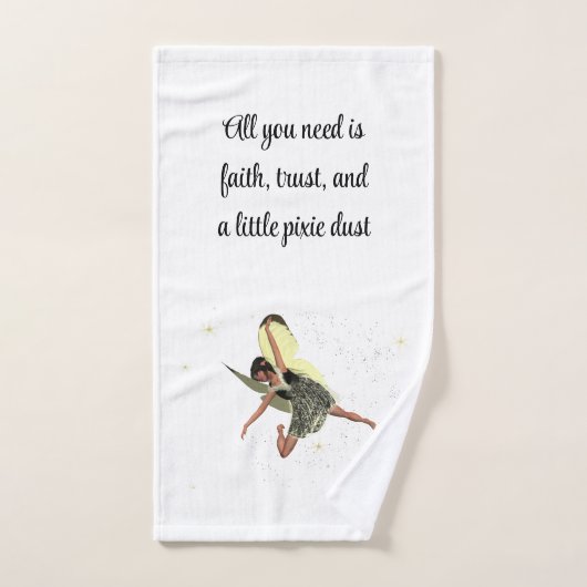 Fée Fille Avec Ailes Jaunes Serviette À Main (Serviette à main)