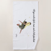 Fée Fille Avec Ailes Jaunes Serviette De Plage (Devant)