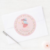 Fée Fleur Rose de Printemps Autocollant Merci (Enveloppe)