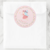 Fée Fleur Rose de Printemps Autocollant Merci (Sac)