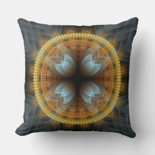 fee fractal ronde patroon kussen