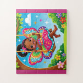 "FÉE HEUREUSE sur une BALANÇOIRE" PUZZLE (Vertical)