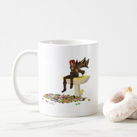 Fée Irlandaise De Garçon Sur Mug De Café De Champi (Avec donut)