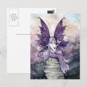 Fée lâchant prise et carte postale papillon (Devant / Derrière)