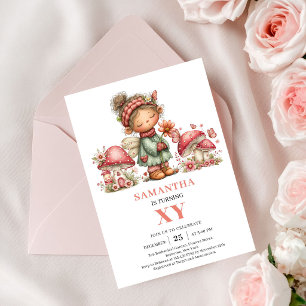 Fée Magique 4ème Anniversaire Invitation Florale P