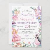 Fée magique Invitation premier anniversaire (Devant)