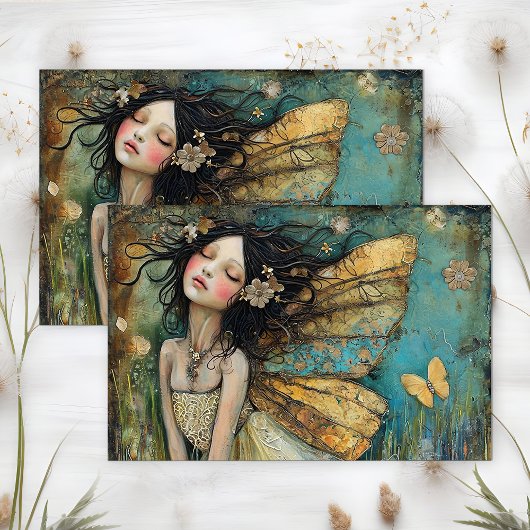 FEE MEISJE DAG DROMEN DECOUPAGE TISSUEPAPIER