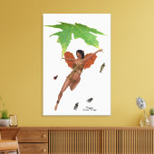 Fée mignonne avec ailes Brown toile étirée Imprime (Insitu(Salon))