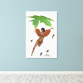 Fée mignonne avec ailes Brown toile étirée Imprime (Insitu (Plancher de Bois))