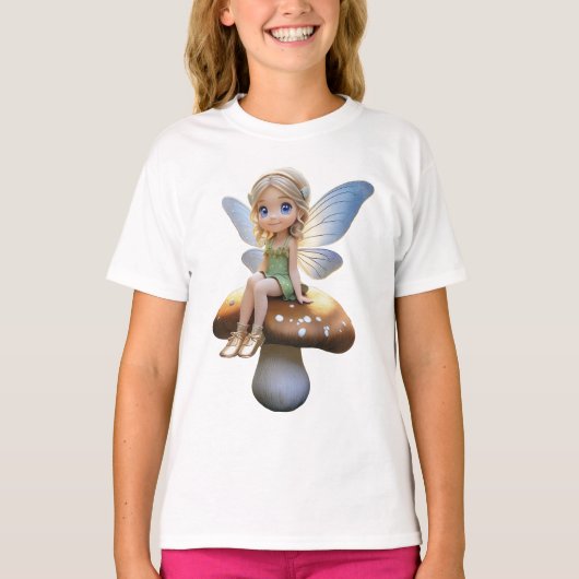 Fée mignonne sur un T-shirt de fille (Devant)