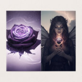 Fée mystique avec Rose violet | Carte de remerciem (Outside Unfolded)