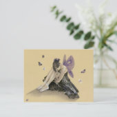 Fée noire ailes violettes Carte postale (Debout devant)