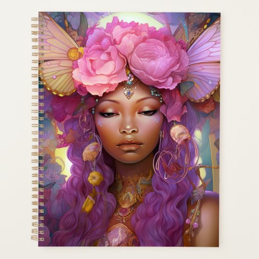 Fée noire Queen rose violet Imaginaire Art (Devant)