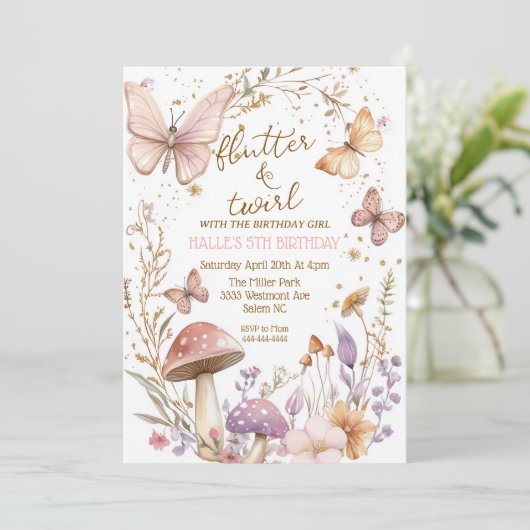 Fée papillon anniversaire whimisi invitation de fê (Debout devant)