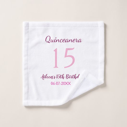 Fée rose 15e anniversaire simple moder quinceanera (Gant de toilette)