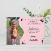 Fée rose Carte de remerciements d'anniversaire (Debout devant)