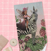 Fée rose mignonne sur Zebra Unicorn Floral Art