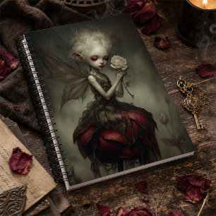 Fée Sombre Éthérée en Robe de Pétales avec Rose