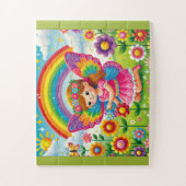 "FÉE SOURIANT RAMASSANT FLEUR" PUZZLE (Vertical)