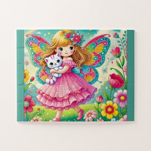 "FÉE SOURIANTE & CHATON" PUZZLE (Horizontal)