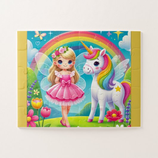 "FÉE SOURIANTE & LICORNE" PUZZLE (Horizontal)