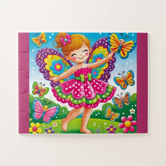 "FÉE SOURIANTE & PAPILLONS" PUZZLE (Horizontal)