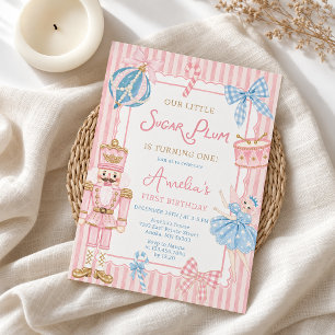 Fée Sucre en Pâte Invitation pour Premier Annivers