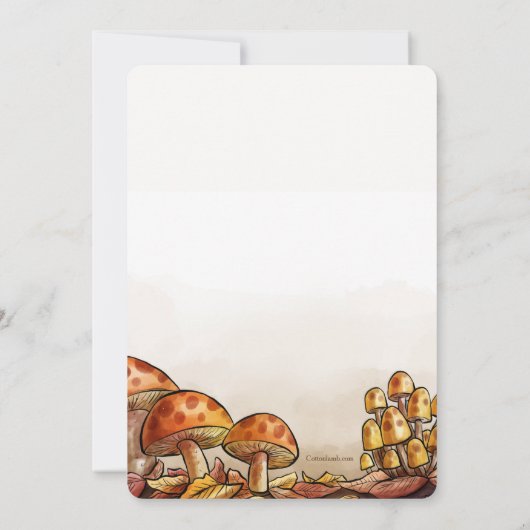 Fée sur une invitation de champignons (Dos)