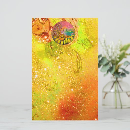 FEE VAN DE ZONNEBLOEMEN geel rood bruin Briefpapier (Staand voorkant)