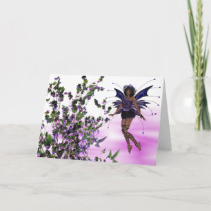 Fée violette avec Hummingbirds Carte de voeux